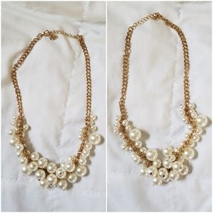 Faux Pearl necklace and earring set